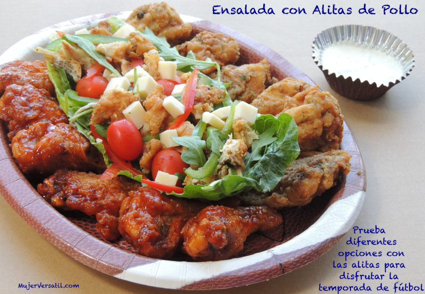 Ad Ensalada de Alitas de Pollo y Vegetales Mixtos |